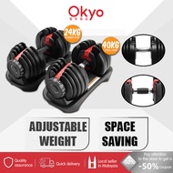 Dumbbell adjustable 5.5kg11kg24kg40kg Dumbel angkat berat Quick adjust weight lifting training Gym