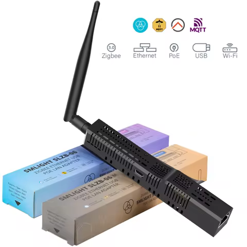 Zigbee to Ethernet SMLIGHT SLZB-06 USB and WiFi microUSB-typeC adapter with PoE support works for Ho