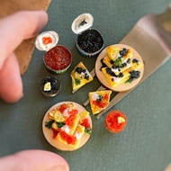 迷你煎餅套裝，紅黑魚子醬，比例 1:12