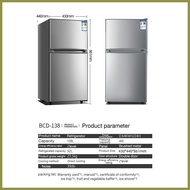◸ ❈ ✲ SHANBEN Two-door refrigerator 4.8Cu ft 138L energy-saving silent refrigerator
