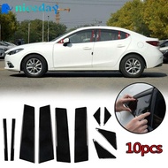 Window Pillar Trims Posts Door Accessory For Mazda 3 Axela 2014-2017 Waterproof Exterior 10Pcs Black