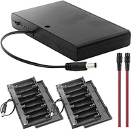 AA 12V Battery Holder Case with 2.1mm x 5.5mm DC Plug Switch, 12 Volt Power DC Jack Plastic Battery 