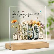 2D Flat Crystal Plaque With Christian Bible Verse, Perfect Decorative And Inspirational Gift, Uplift