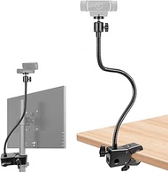 Webcam Stand, Webcam Mount Gooseneck Arm with Phone Holder Web Camera Stand Desk Mount Clip Clamp fo