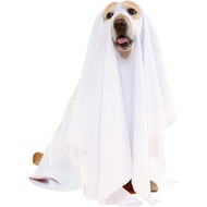 Halloween Dog Costume，Halloween Ghost Dog Costume，White Dog Ghost Costume，Halloween Pet Ghost Cape，D