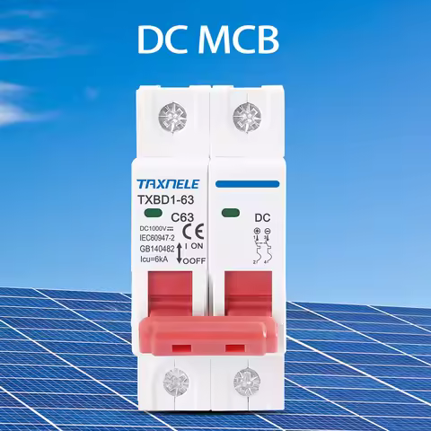2P DC 1000V Solar Mini Circuit Breaker Battery Switch 6A 10A 16A 20A 25A 32A 40A 50A 63A DC MCB for 