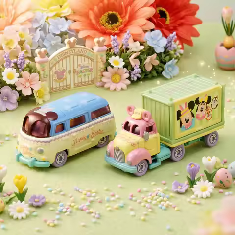In Stock Genuine TOMY Disney Tomica Easter Mickey Mouse Gooday Carry 093480 Diecast Alloy Vehicle Mo