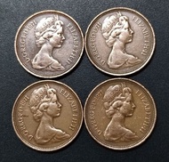 UK Queen Elizabeth II 2 New Pence 1971 ( x4 )