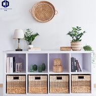 Square Woven Basket Rattan Basket Seaweed Natural Bookcase Processing Sundries Basket Shelf Water Go