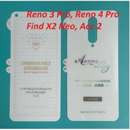 Full screen PPF flexible sticker for Oppo Reno 5,5 Pro, Reno4, Pro, Reno 3 Pro, Find X2 Neo, Ace 2, 