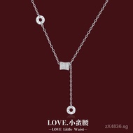 ins Full Diamond Light Luxury Necklace S999Pure Silver Tassel Women2025Neck Accessories Niche New St