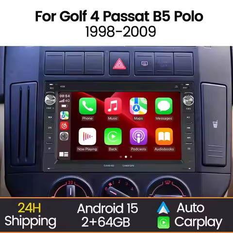 7'' Android Auto 2Din Radio Wireless Carplay Car Stereo for VW Passat B5 MK4 MK5 Golf 4 Polo Bora Je