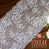 (Per Meter) Stretch Lace 16Cm WideBroken White RDS114