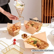 French Fries Frier Fry Stainless Fries Holder Basket Oil Container Strainer