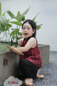 (Tặng bờm)Sét bộ áo yếm hoa nhí+quần ống xuông cho bé gái siêu xinh từ 8-30kg annakids