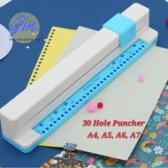 30 Holes Paper Puncher Loose Leaf Hole Puncher Hand Push Machine A4 Diy Notebook