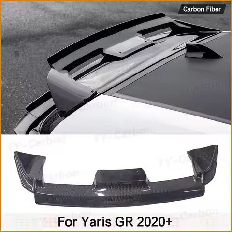 K Style For Toyota Yaris GR GXPA16 Real Carbon Fiber Rear Spoiler Wing Car Exterior Car Accessories 