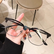 0 degree anti-blue light discoloration no degree half frame eyebrow frame student retro men's and wo