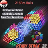 SG [READY STOCK] 216pcs Beads Decompress Balls Magnetic Colorful Rubik's Cube Splicing Magnetic Bead