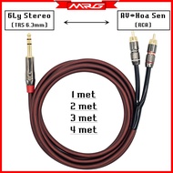 Dây 6Ly Stereo Ra 2 Đầu AV Hoa Sen Dài 4met 3met 2met 1met TRS 1/4inch To 2 RCA TG003 MrG | dây 6mm