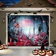 Halloween Garage Door Decorations 7x8ft Scary Cemetery Halloween Garage Door Banner Backdrop Spooky 