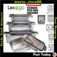 LEXNGO Microwavable Safe Leak-proof Stainless Steel SUS316L Food Storage Container Meal Prep Food Co