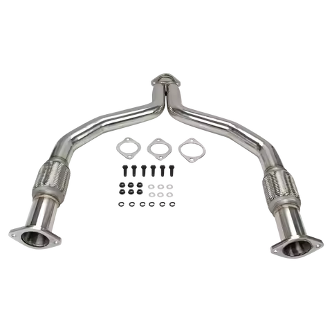 Stainless Steel X/Y-Pipe/Downpipe Exhaust Flex Piping For 370Z Z34/G37 V36 VQ37VHR 08-16