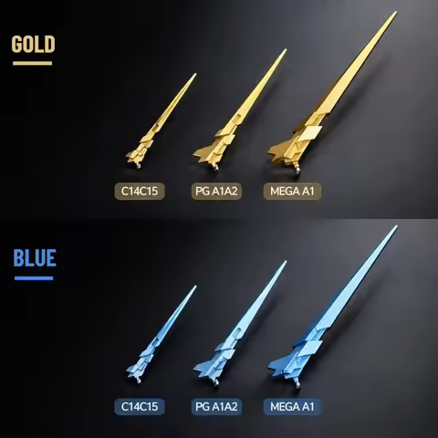 Metal V-Fin Antenna Gold / Blue Plated for RG MG PG MEGA Unicorn Aftermarket Replacement Parts 1/144