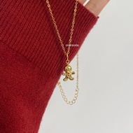S925 Gingerbread man necklace
