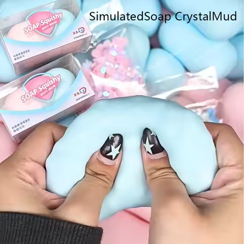 Soap Ball Squishy Soap Stress Ball Fidget Crunchy Squeeze Ball Round Blocks Filled ASMR Anti Stress 