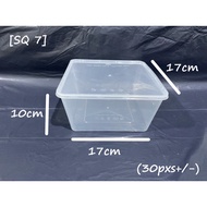 SQ7 | Square Plastic Container With Lid | 30pcs+/- |