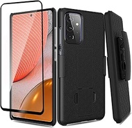 Ailiber Samsung Galaxy A72 5G Case Holster, Galaxy A72 Screen Protector, Swivel Belt Clip Kickstand 