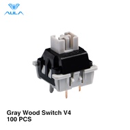 AULA LEOBOG 10pcs Keyboard Switches 5 pin Linear Axis Paragraph Axis Grey wood Axis V4 Ice Soul Axis