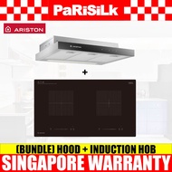 (Bulky)(Bundle) Ariston ASL9FLTX 90cm Compact Hood + NIG720BS 73cm 2 Zone Induction Hob