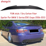 E92 PSM Style Dry Carbon Fiber Rear Trunk Spoiler for BMW 3 Series 2 Door Coupe E92 325d 330d 328i 3
