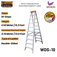 Winner Ladder 10-Step Aluminium Double-Sided TanglePruf™ Ladder 150Kg Duty Rating Heavy Duty Tangga 