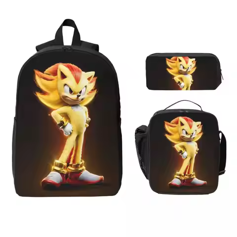 Super Shadow Backpack Student Boys Girls BookBag School Bag Laptop Shoulder Bags 3ps Insulated Lunch