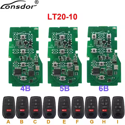 Lonsdor LT20-10 4/5/6 Buttons Smart Remote Key PCB 8A+4D For T-oyota L-exus Board # 3041 Support K51