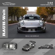 Time Micro TM 1:64合金模型！Rauh-Welt寛體改装，RWB993 GT翼。新色Aurora定制版預售中，Liquid Silver液態銀。