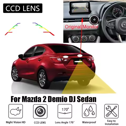 Car Rear View Camera For Mazda 2 sedan Yaris R Sedan Yaris SCION iA 2015~2023 work with mazda connec