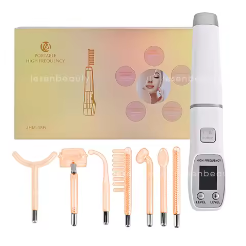 Darsonval New High Frequency Facial Machine Skin Therapy With 7 Neon & Argon Wands Remove Wrinkles A