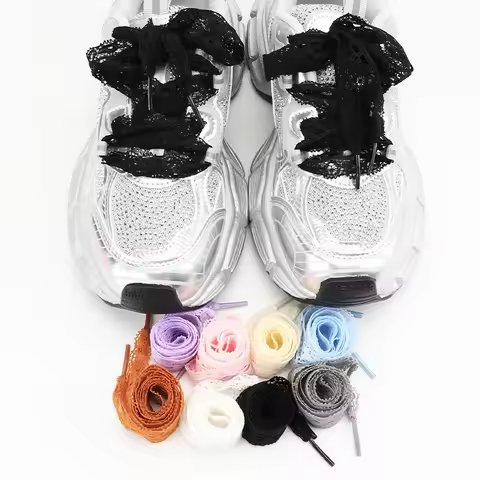 Flat Lace Shoe Laces Fancy Shoelaces for Women 3CM Width Canvas Sneakers Outdoor Casual Shoes Shoela