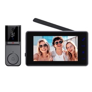 [LAZ6]Video Doorbell with 4.3 Inch IPS Screen 2-Way Audio 2.4GHz Visual Intercom Recording Doorbell 