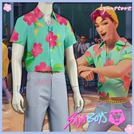 KPOP DEMON HUNTERS Cosplay Costume SAJA BOYS Outfit ABBY Green Shirt Suit Wig Animated KPOP Roleplay