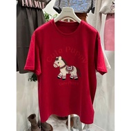 Women's Cotton Short-Sleeved T-shirt with horse print 2026 menina_studio, 100% cotton women's short-