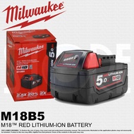 Milwaukee 18V Red Lithium-ion Battery (4.0Ah or 5.0Ah or 6.0Ah or 9.0Ah)