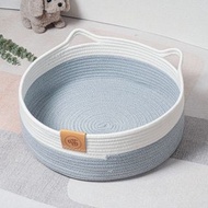 棉繩編織貓窩四季通用手工編織貓抓板窩藤編狗窩可水洗 Cotton rope woven cat bed for all seasons hand-woven cat scratching board 