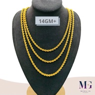 Merlin Goldsmith 22K 916 Gold Hollow Rope Chain (HRC-14GM+)