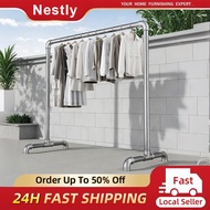 IN SALE Iron Pipe Clothes Drying Rack with Wheels Mobility Heavy Duty Rack Hanger Rak Baju Ampaian B