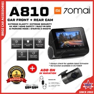 [New Launch] 70mai A810 4K Dash Cam Dual Vision Car Recorder with GPS ADAS UHD Resolution HDR Rear Recording Dashcam